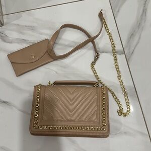 Elegant Tan Quilted Women's Bag